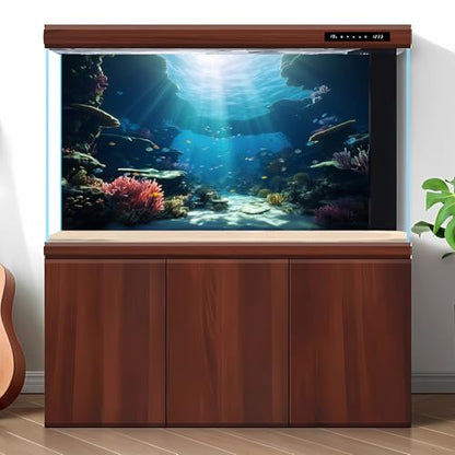 Ocean Floor Fish Tank Background Under The Sea Soft Coral Reef Aquarium Background Underwater Aquatic Plants Sunray Terrarium Backgrounds Deep Sea Tropical Fish Tank Aquarium Backgrounds 30x12in