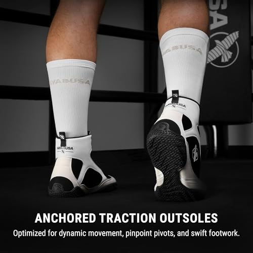 Hayabusa Pro Boxing Lightweight Shoes | Boxing Shoes for Men and Women, Wrestling Shoes, Boxing Boots, Cross Training Shoes, Boxing Shoes Women,Boxing Training Shoes - color: White, size: 7 Women/5.5 Men