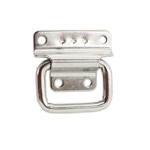 4 Pack Stainless Steel Wardrobe Handle, Foldable Boat Hatch Latch Cabinet Lifting Ring Pull Handle,Cabinet Pull Handle Accessories,Toolbox Door Chest Handle Small - size: Small