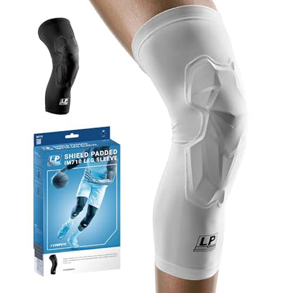 LP IM710 Shield Padded Compression Leg Sleeve for Men & Women - color: White, size: Small