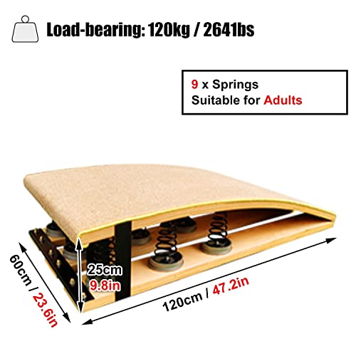 Gymnastics Springboard Pro Gymnastics Springboard Max Load 265lbs, Adult Floor Board Sport Equipment, Portable Curved Jump Bridge for Taekwondo Flip/Martial Arts