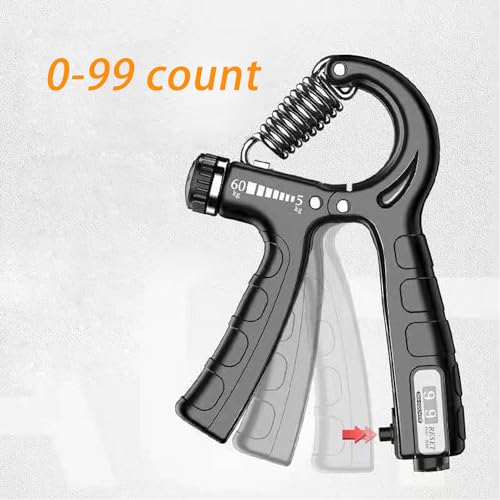 Strengthener Hand Grip Trainer Number Counter Forearm Finger Wrist Gripper Exerciser 5-60kg Adjustable Stretcher Squeezer Workout - color: 2 Black Grip