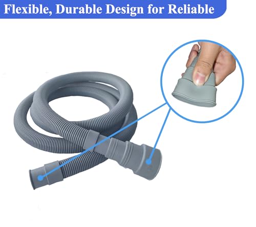 6.5ft Washing Machine Drain Hose Extension Kit - Universal for Washer, Dishwasher & Dehumidifier, 7-Piece Set with U-Bracket, 4 Clamps & Adapter