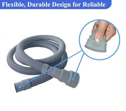 6.5ft Washing Machine Drain Hose Extension Kit - Universal for Washer, Dishwasher & Dehumidifier, 7-Piece Set with U-Bracket, 4 Clamps & Adapter