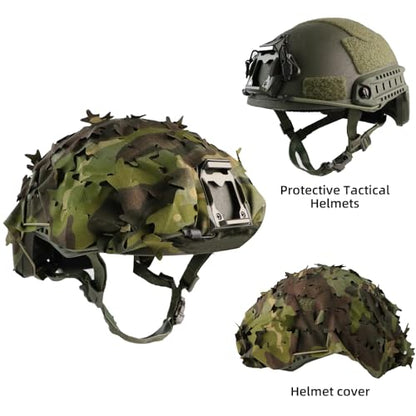 Tactical Helmet Cover Breathable Mesh Camo Camouflage Helmet Cover Great for Tactical Military Gear Combat Fast Helmet - color: DW