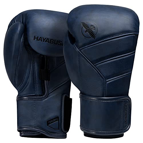 Hayabusa T3 LX Leather Boxing Gloves | Leather Boxing Gloves, Training Gloves Men and Women, Sparring Gloves, Heavy Bag Gloves, 16oz Boxing Gloves, Muay Thai Gloves - color: Indigo, size: 14oz