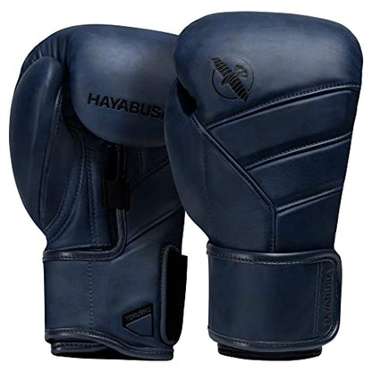 Hayabusa T3 LX Leather Boxing Gloves | Leather Boxing Gloves, Training Gloves Men and Women, Sparring Gloves, Heavy Bag Gloves, 16oz Boxing Gloves, Muay Thai Gloves - color: Indigo, size: 14oz