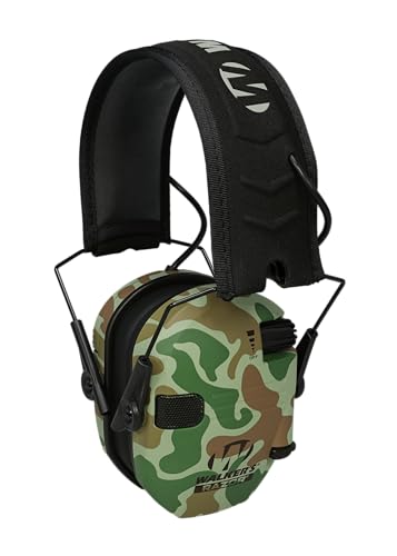 Walker's Razor Slim Electronic Muff - color: Green Duck Camo, size: One Size