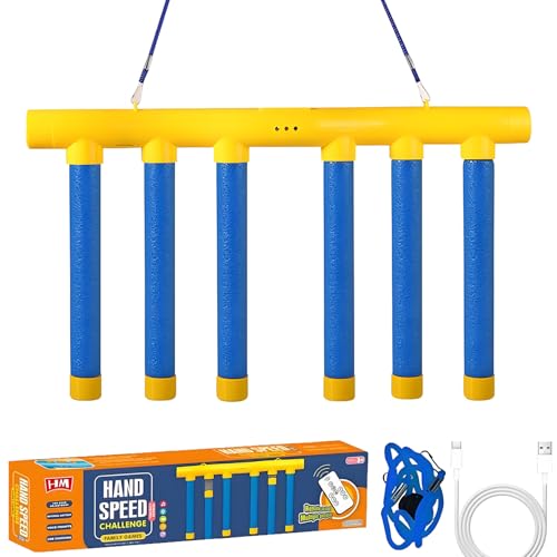 Reflex Sticks Rebounce Game, Reflex Challenge Game, Falling Sticks Reaction Time Trainer with Adjustable Speed Modes for Home, Office & Team Activities (Yellow) - color: Yellow