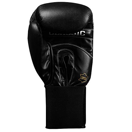 Title Classic Leather Elastic Training Gloves 2.0 - color: Black, size: 18 oz