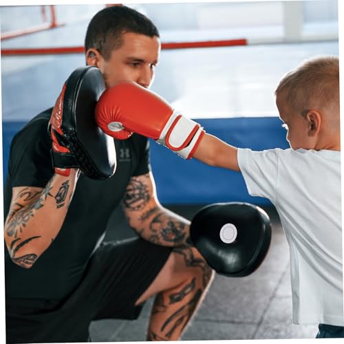 Boxing Pads Mitts, Leather Curved Focus Boxing Gloves, Shock-Resistant Thickened Punching Mitts, Taekwondo Equipment for Fighting or Striking Practice