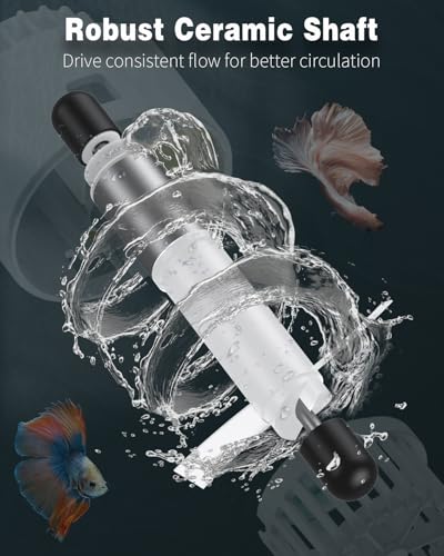 Pawfly Wave Maker for Aquarium, 2000 GPH 10W Aquarium Powerhead, Quiet Submersible Wavemaker for Fish Tanks up to 150 Gallons, Water Circulation Pump with Strong Suction Cup Base - size: for Tanks up to 150 Gallons