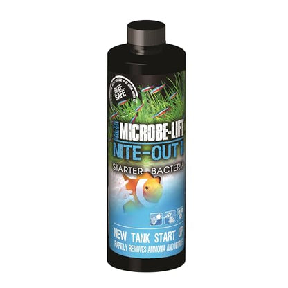 MICROBE-LIFT Nite-Out II Aquarium Bacteria for Start-up, Instantly Cycle Aquariums, Add Fish on Day 1, Rapid Ammonia and Nitrite Reducer for Freshwater & Saltwater Fish Tank, 4 Ounces (NITEH04) - size: 4 Ounces