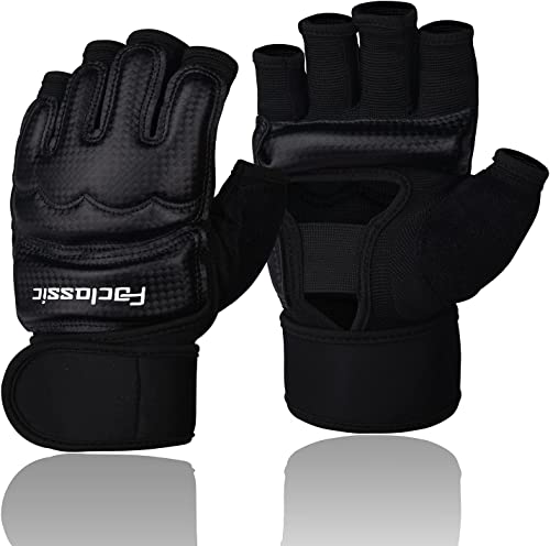 Kickboxing Sparring Gloves MMA Gloves Boxing Gloves for Men Women Kids Half Finger Punching Bag Gloves Fighting Gloves for Men Women Boxing Training - color: black, size: X-Small