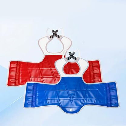 Taekwondo Chest Guard Breathable Polyester Adjustable Fit Training Gear Leather Taekwondo Protectors Perfect for Adults PU Martials Art Chest Guard Adjustable