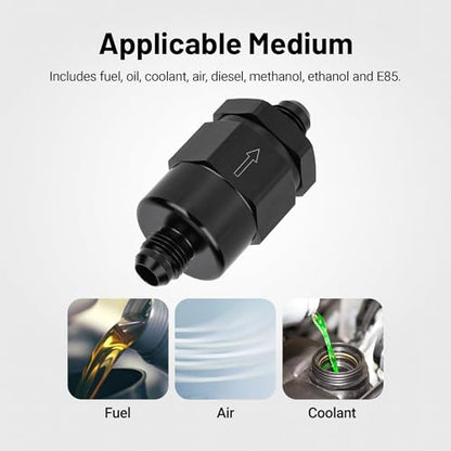 EVIL ENERGY 6AN Male Non Return Fuel Line Check Valve Fitting Aluminum