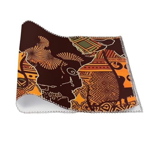 Placemat Set of 4 Washable Place Mats Heat Resistant African Map Ethnic Pattern Table Mats for Kitchen Non-Slip Placemats Wipeable Desktop Protection Mat for Dining Table - color: African Map Ethnic Pattern