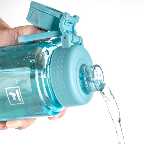 Fanhaw 32 oz Clear BPA-Free Tritan Water Bottle with Fast-Flow Spout Lid, BPA-Free & Leak-Proof Wide-Mouth Reusable Bottle for Gym, School & Office, Back to School Essentials (Baby Blue) - color: Baby Blue, style: 1 Pack