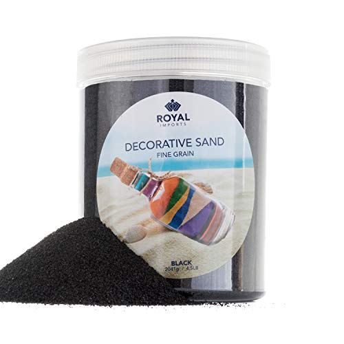 Royal Imports Decorative Beach Sand for Vase Filler, Wedding, Home Decor, Arts & Crafts, Fire Pit, Fireplace, Pet Tank Habitat - 4.5 LBS, Black - color: Black