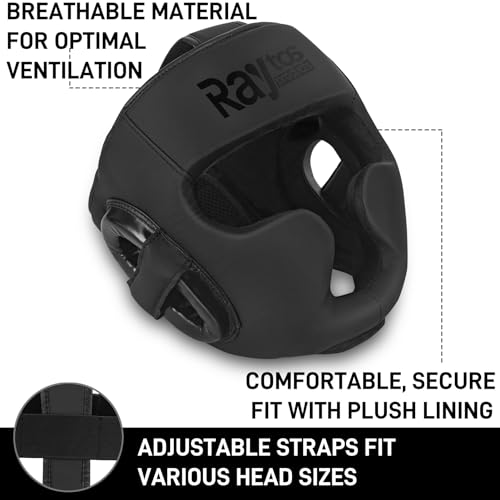 Boxing Headgear for MMA,Sparring,Muay Thai|Head Guards for Men Women | Adjustable,Lightweight,Breathable Protection,Open Face Head Gear,Fits 21-25 in,Kickboxing,Taekwondo,Karate Training Helmet - color: Black+White