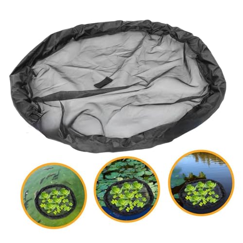 Floating Plant Protector Net, Fine Mesh Fish Barrier, 11.8x11.8 Inches Pond Protector with Floating Ring, Aquatic Plant Basket, Guard Net with Interlocking Clips, Botanical Shield for Backyard