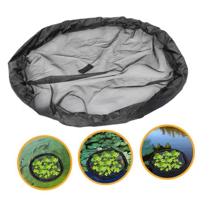 Floating Plant Protector Net, Fine Mesh Fish Barrier, 11.8x11.8 Inches Pond Protector with Floating Ring, Aquatic Plant Basket, Guard Net with Interlocking Clips, Botanical Shield for Backyard