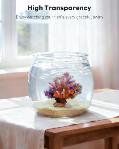 Pawfly 0.5 Gallon Mini Plastic Fish Bowl, Unbreakable Small Fishbowl Desktop Aquarium, Clear Round Plastic Fish Tank for Small Fish, Shatterproof Betta Fish Tank Goldfish Bowl, Decorative Globe Vase - size: 0.5 Gallon Fish Bowl