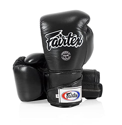 Fairtex BGV6 Angular Boxing Gloves, Locked Thumb Muay Thai MMA Kickboxing - color: Black, size: 14oz