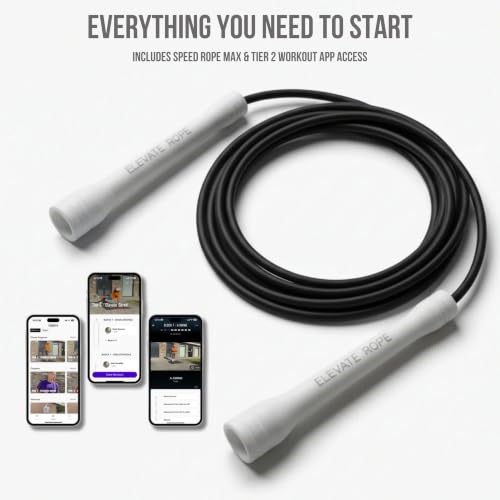 Elevate Rope Jump Rope for Men & Women, 5mm PVC Cable, 10 ft Adjustable - color: Black