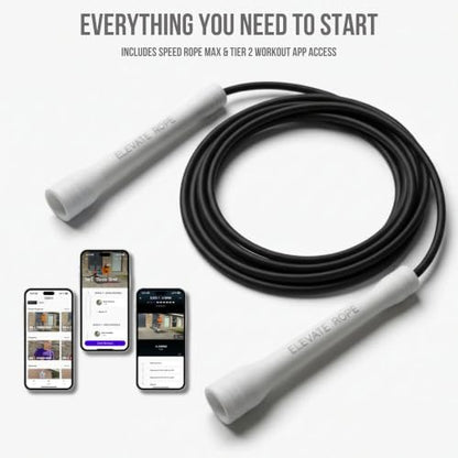 Elevate Rope Jump Rope for Men & Women, 5mm PVC Cable, 10 ft Adjustable - color: Black