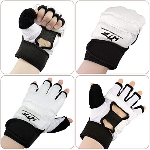 Punch Bag Training Gloves, LangRay MMA Grappling Gloves for Sparring Martial Arts Boxing Training for Adults and Kids - size: X-Small, style: Taekwondo White