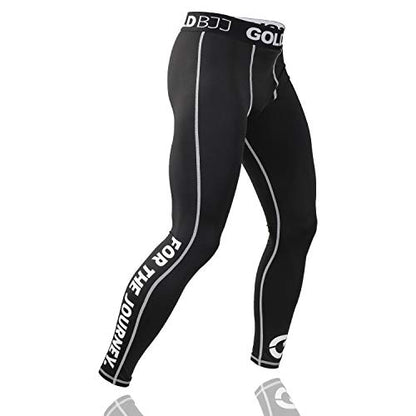 Gold BJJ Jiu Jitsu Spats - Base Layer for Gi and No-Gi Grappling - Martial Arts Pants - color: Black (Full Length), size: X-Small