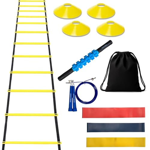 Gronk Fitness Agility Training Set | Speed Ladder Cones Jump Rope