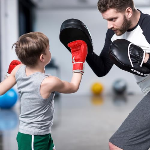 Kids Boxing Gloves for Sparring,Punching Bag,MMA Training,Ages 3-15 - color: Red-White, size: 6 oz