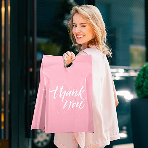 Metronic Poly Mailers 12x15.5 100 Pcs | Upgrade Design Shipping Bags with Handle | Mailing Envelopes for Clothing with Self Adhesive | Easy to Carry, Waterproof and Tear-Proof Postal Bags Light Pink - color: Pink, size: 12X15.5" 100PC