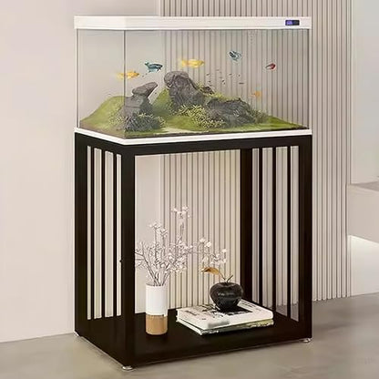 Aquarium Stand, Heavy-Duty Fish Tank Base, Non-Slip Feet, Carbon Steel Construction, No Assembly Required, Perfect for Living Rooms, Balconies, and Home Offices(Black,LxW40x40cm/15.7x15.7in) - color: Black, size: LxW40x40cm/15.7x15.7in
