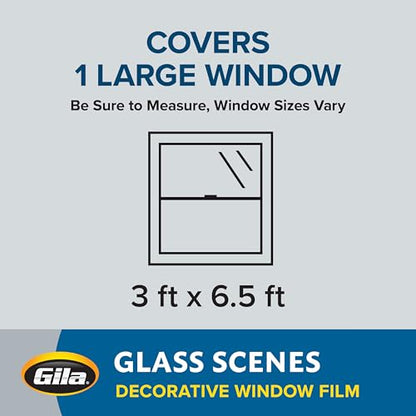 Gila Glass Scenes Frosted Glass Static Cling Window Film, 3ft x 6.5ft