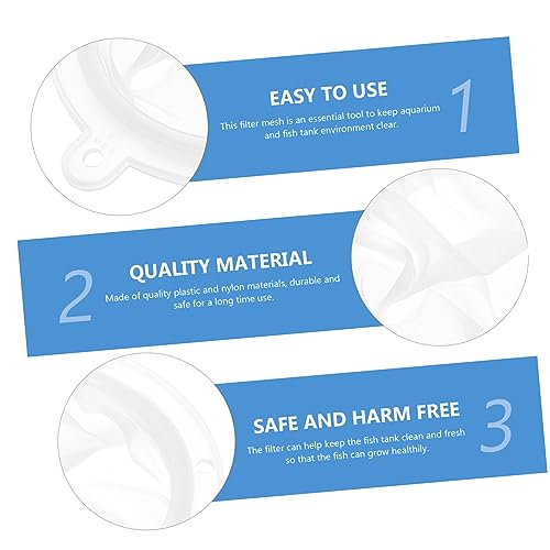 GANAZONO 2pcs Strainer for Aquarium Cleaning Food Grade Mesh Fish Tank Household Use Mesh Safe for Fresh Aquariums Practical Design for Easy Holding