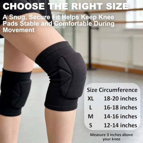 Men Women Knee Pads for Sports, Soft Flexible Foam Pad for Dancing, Black S - size: Small
