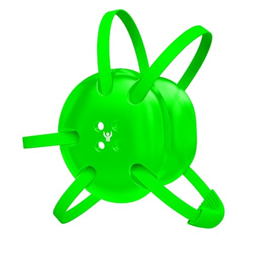 Classic Wrestling Headgear, Dark Green Straps - style: Neon Green w/ Neon Green Straps