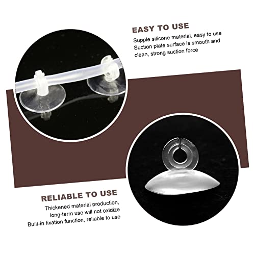 Ipetboom 100 Pcs Aquarium Fixed Suction Round Threads Cups Conditioner Lifter Dosing Pump Pump Aquarium Plumbing Fittings Aquarium Diffuser Cleaner Fish Tank Hose Air Transparent