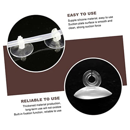 Ipetboom 100 Pcs Aquarium Fixed Suction Round Threads Cups Conditioner Lifter Dosing Pump Pump Aquarium Plumbing Fittings Aquarium Diffuser Cleaner Fish Tank Hose Air Transparent