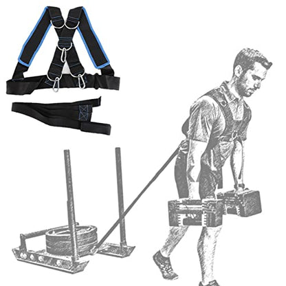 Speed Strength Training Sled Shoulder Harness Band Belt, Sled Pulling Belt Made, Sled Pulling Harness of Nylon Material, for Speed and Endurance Training Shoulder Straps Reduce Stress