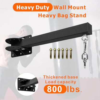 Wall Mount Heavy Bag Hanger Bracket, Adjustable Punching Boxing Bag Hanger, 7 Adjustable Positions Boxing Bag Wall Bracket for Boxing, Muay Thai and MMA Training Home Gym