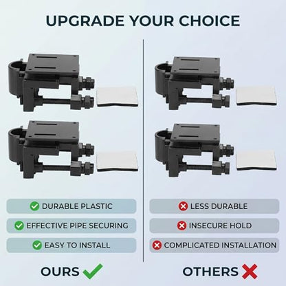 Zerodis Aquarium Tube Clips, 2Pcs Fish Water Pipe Holders Clamps Multifunction Plastic Adjustable Fish Mounting Clip for Tube Dia Within 18mm