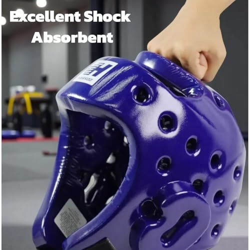 Taekwondo Sparring Head Guard, Competition Protection Headgear for Taekwondo, Karate and Martial Arts - color: blue and red, size: Medium