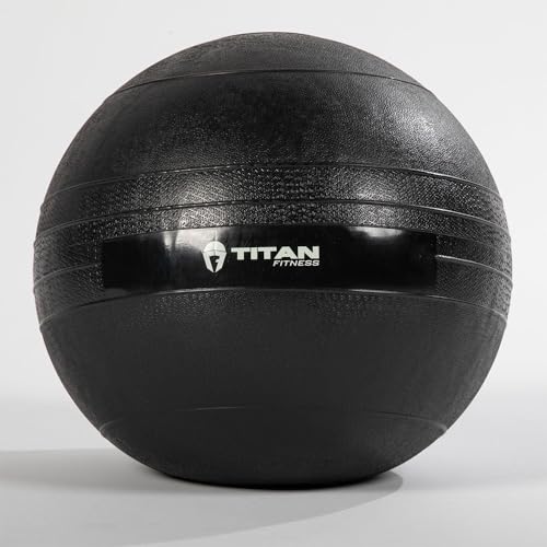 Titan Fitness Rubber Slam Ball, Dead Weight Ball Absorbs Impact, Minimal Bounce, Textured Surface for Strength and Conditioning, Cardio Workouts, Full Body Workout - style: 20.4kg(45파운드)