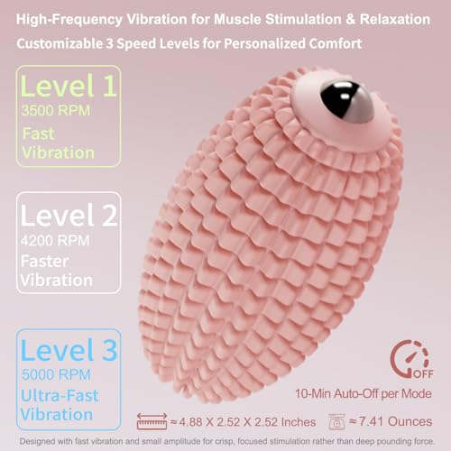 Vibrating Massage Ball for Plantar Fasciitis & Myofascial Release, Silicone Muscle Roller for Back, Shoulder, Foot, and Leg, Portable Trigger Point Massage Tool, 3 Vibration Speeds (Pink) - color: Pink