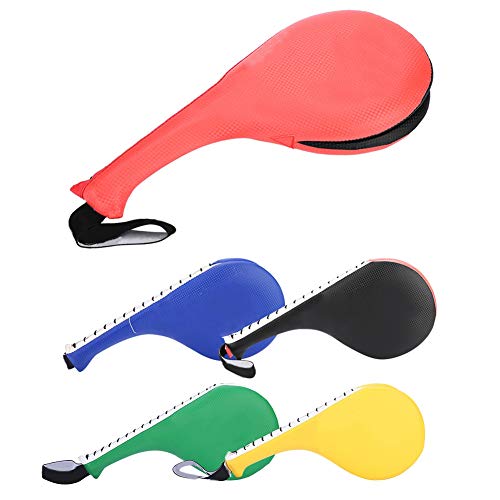 Taekwondo Kick Pad, High Dense Sponge Double Clapper Kicking Pad Striking Pad TKD Kicking Targets Training Paddles with Wrist Strap for Karate Taekwondo Kickboxing Training - color: Black
