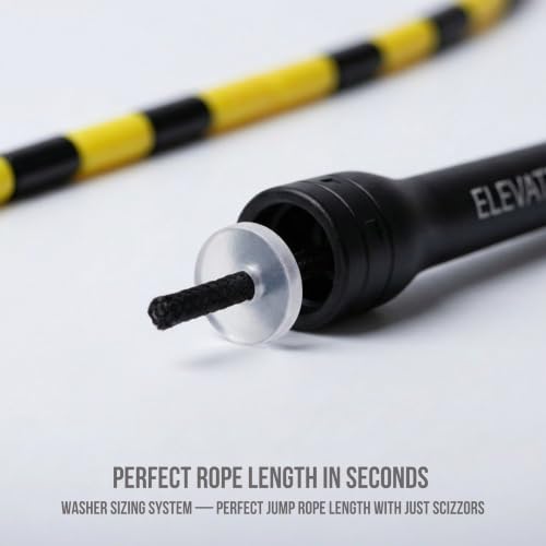 Elevate Rope Beaded Jump Rope, 1 in Beads, 10 ft Adjustable, Segmented - color: White/Silver/Turquoise